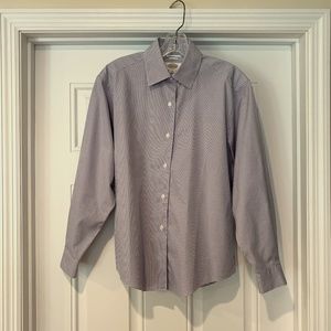 Talbots Classic Blue/White Check Long Sleeve Button Down Shirt 6